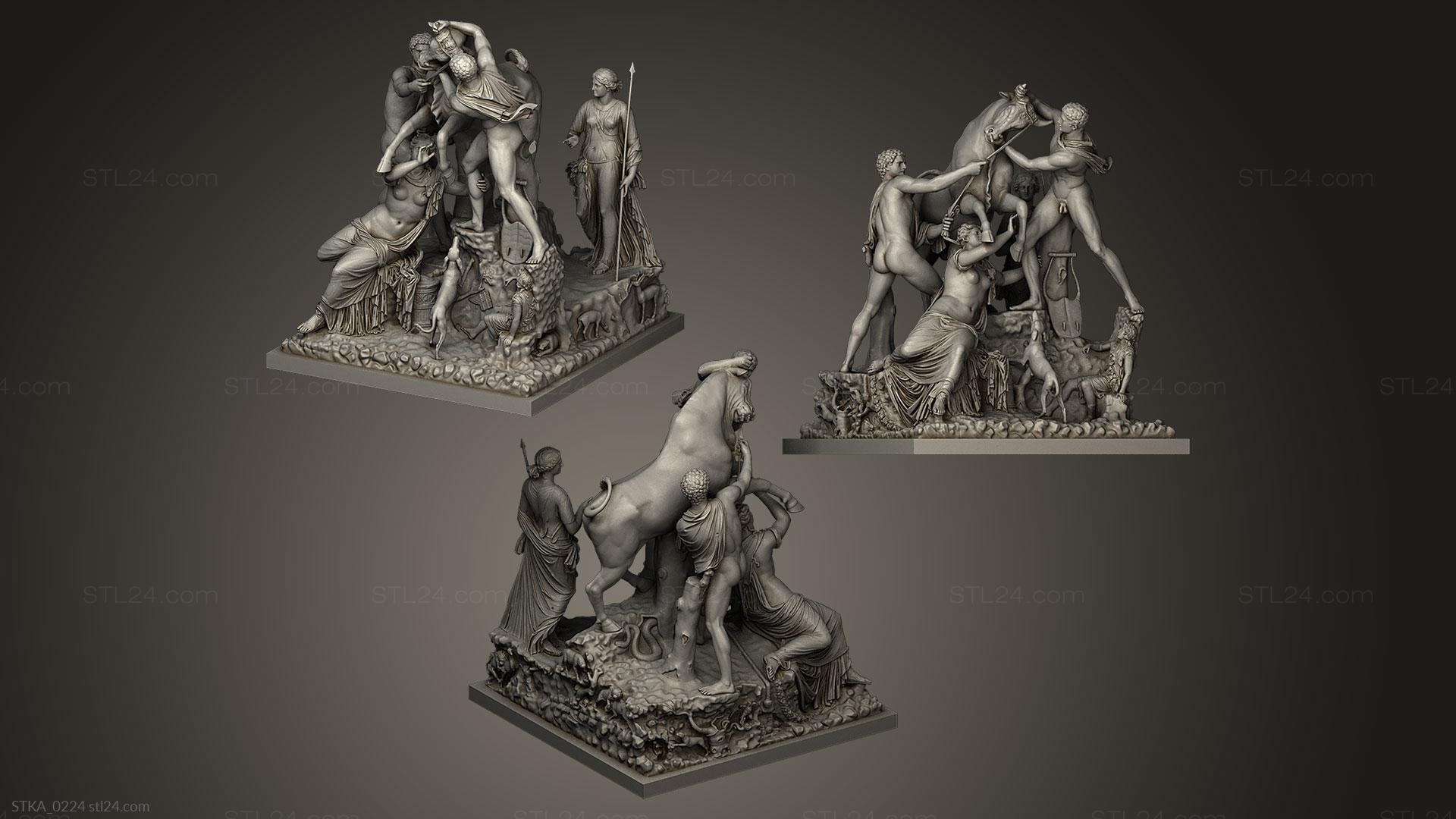 Statues antique and historical - Farnese Bull, STKA_0224. 3D stl model ...